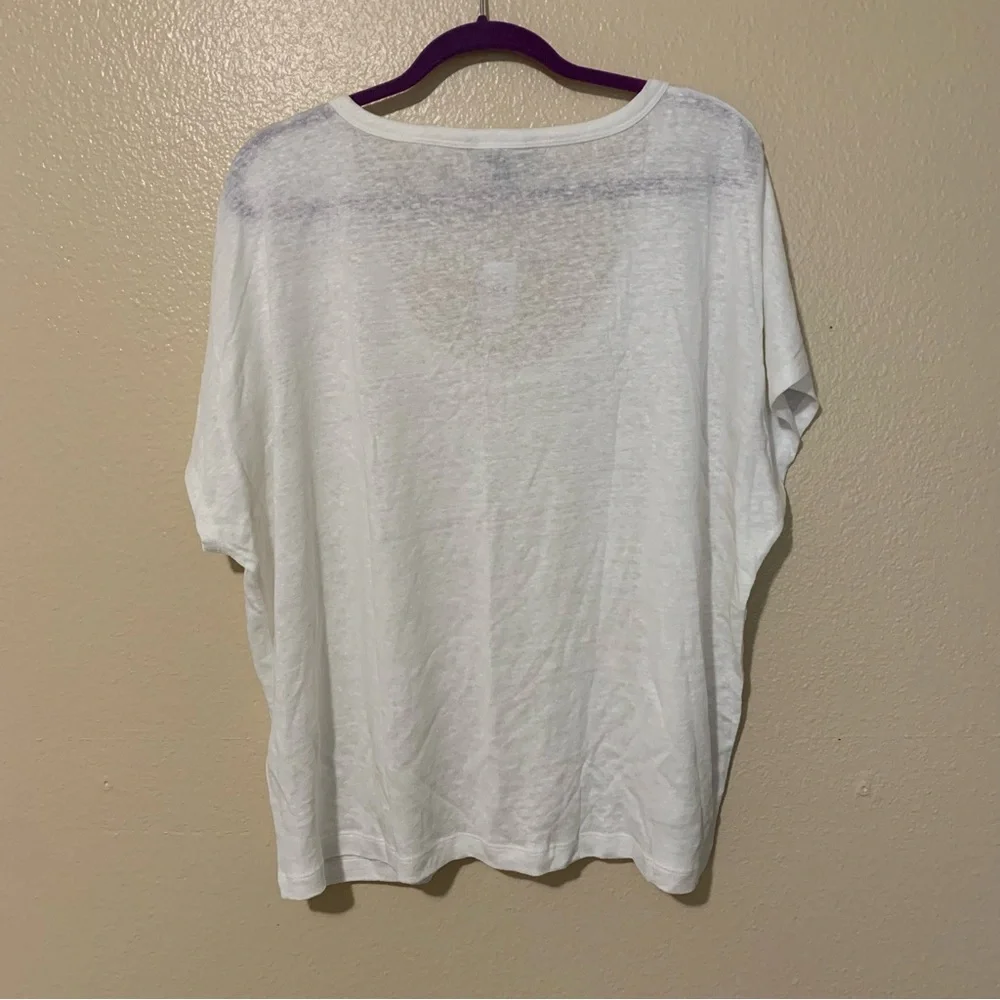 NWT Banana Republic 100% Linen White Tee T-Shirt Women’s Size XXL - Picture 11 of 12